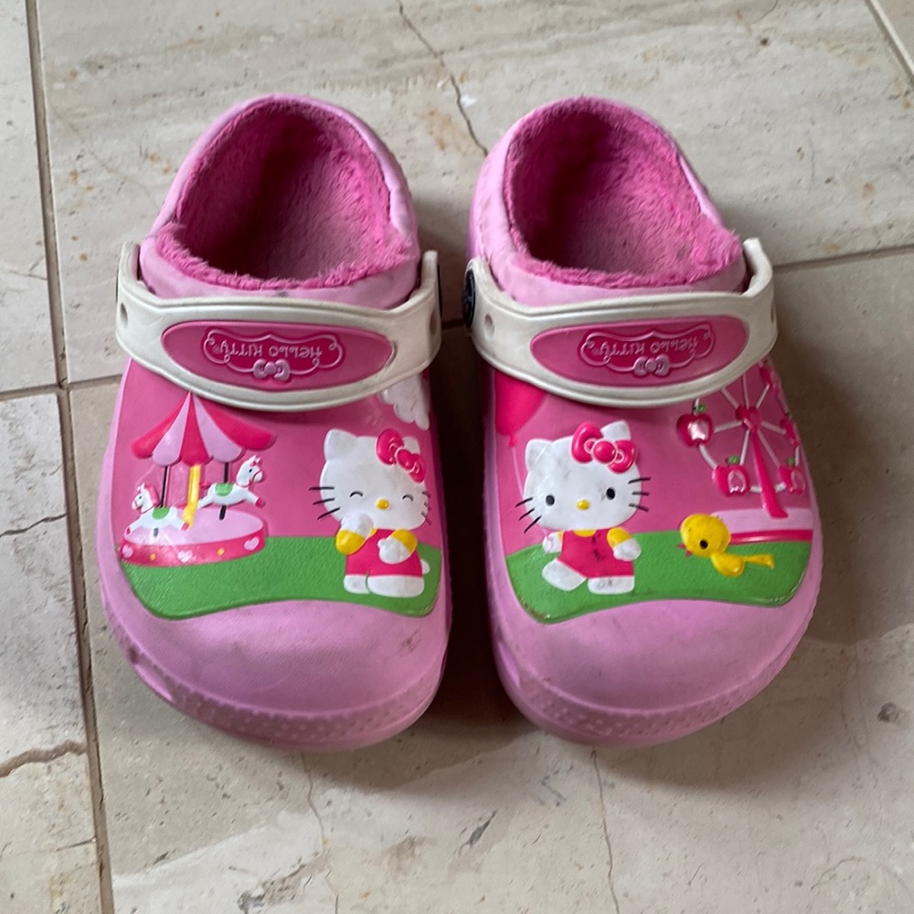 Hello Kitty lined Crocs